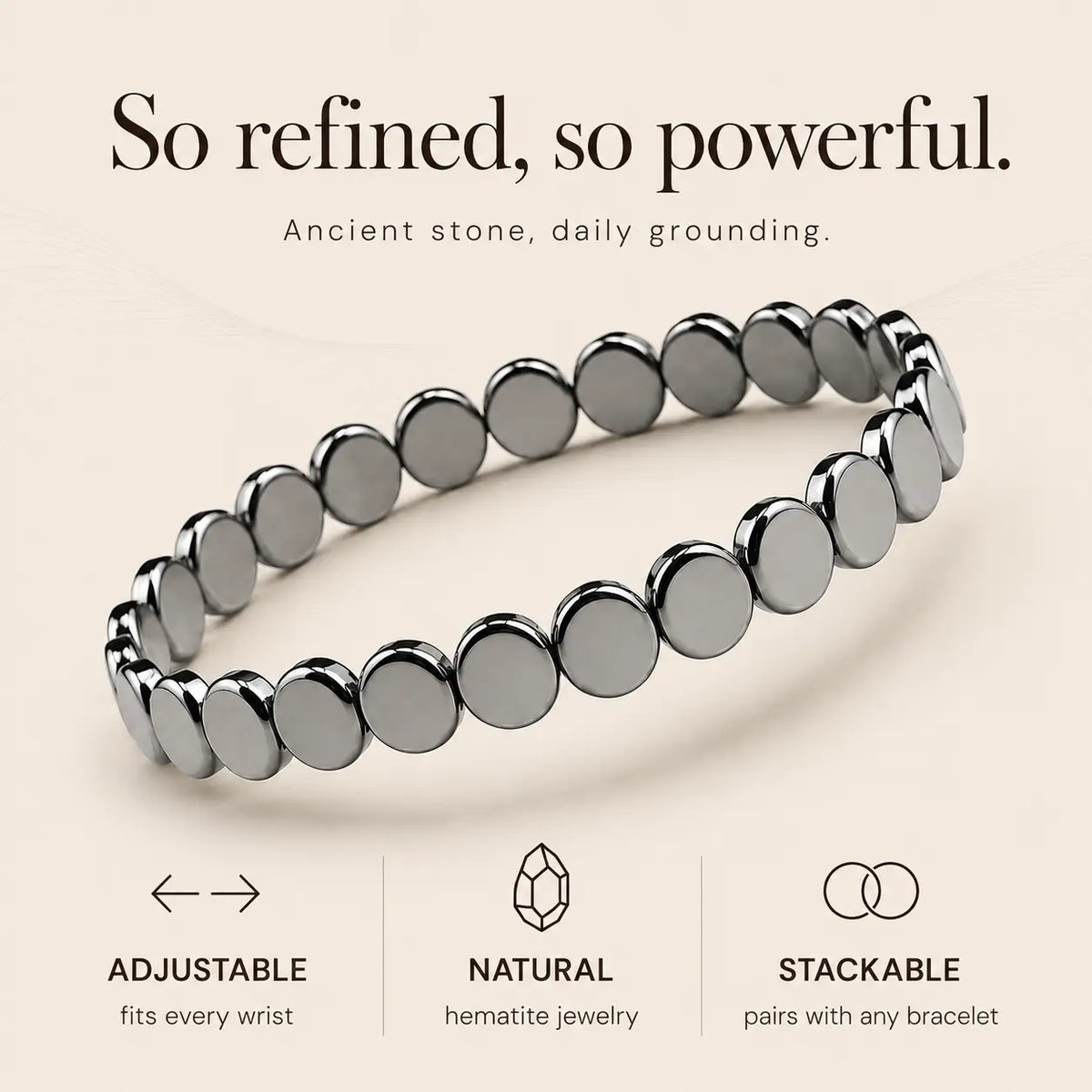 Haima Hematite Bracelet | Your Natural Menopause Solution - image 2