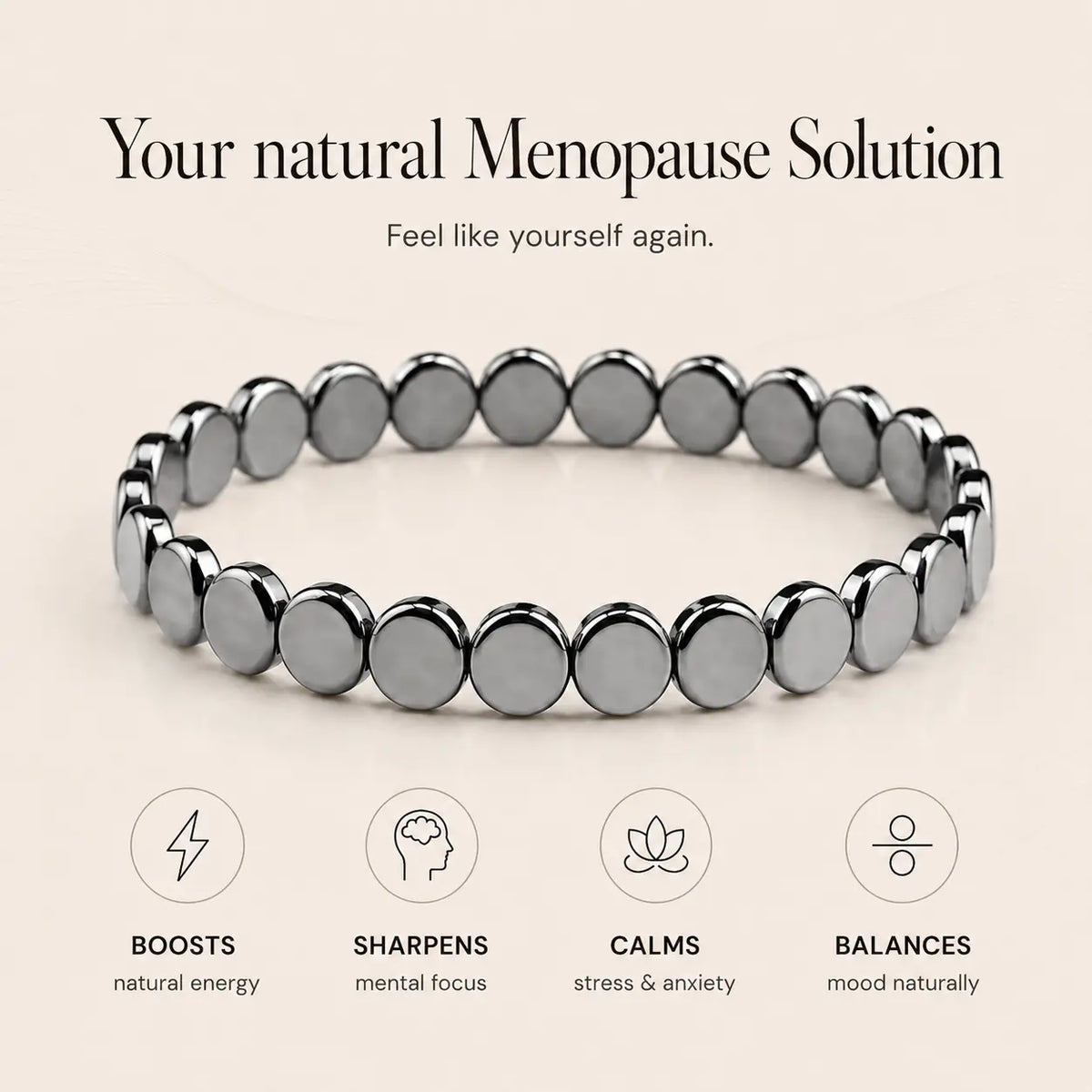 Haima Hematite Bracelet | Your Natural Menopause Solution - image 5